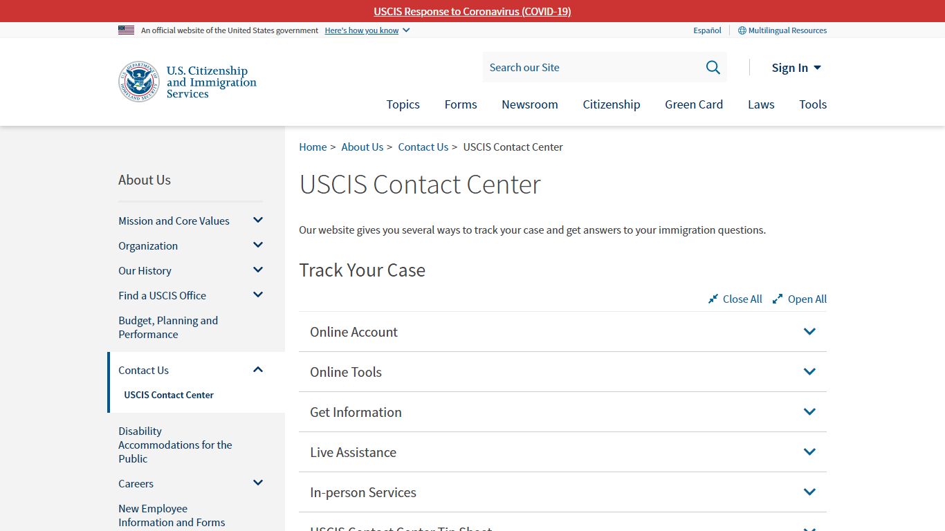 USCIS Contact Center | USCIS